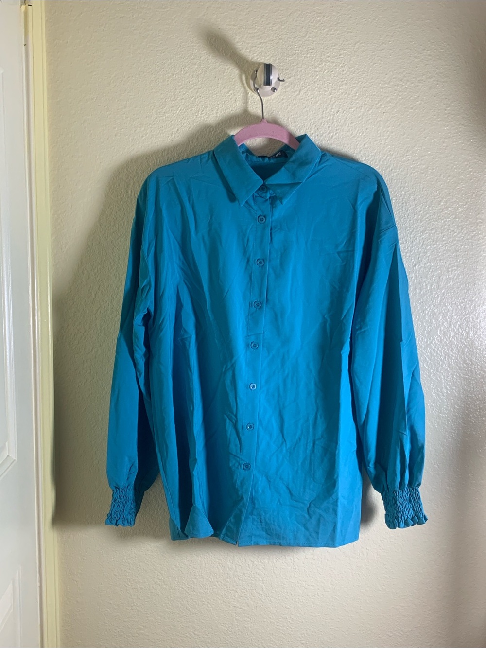 NWOT Chicme Teal Button-Down Shirt, Size S